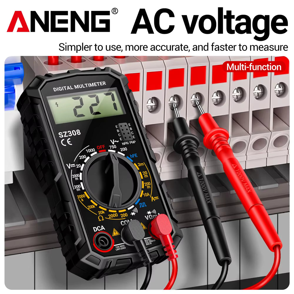 ANENG SZ308 1999 Count Digital Multimeter AC/DC High-Precision Multi-function Voltage Current Resistance Multimeter Tester Tools