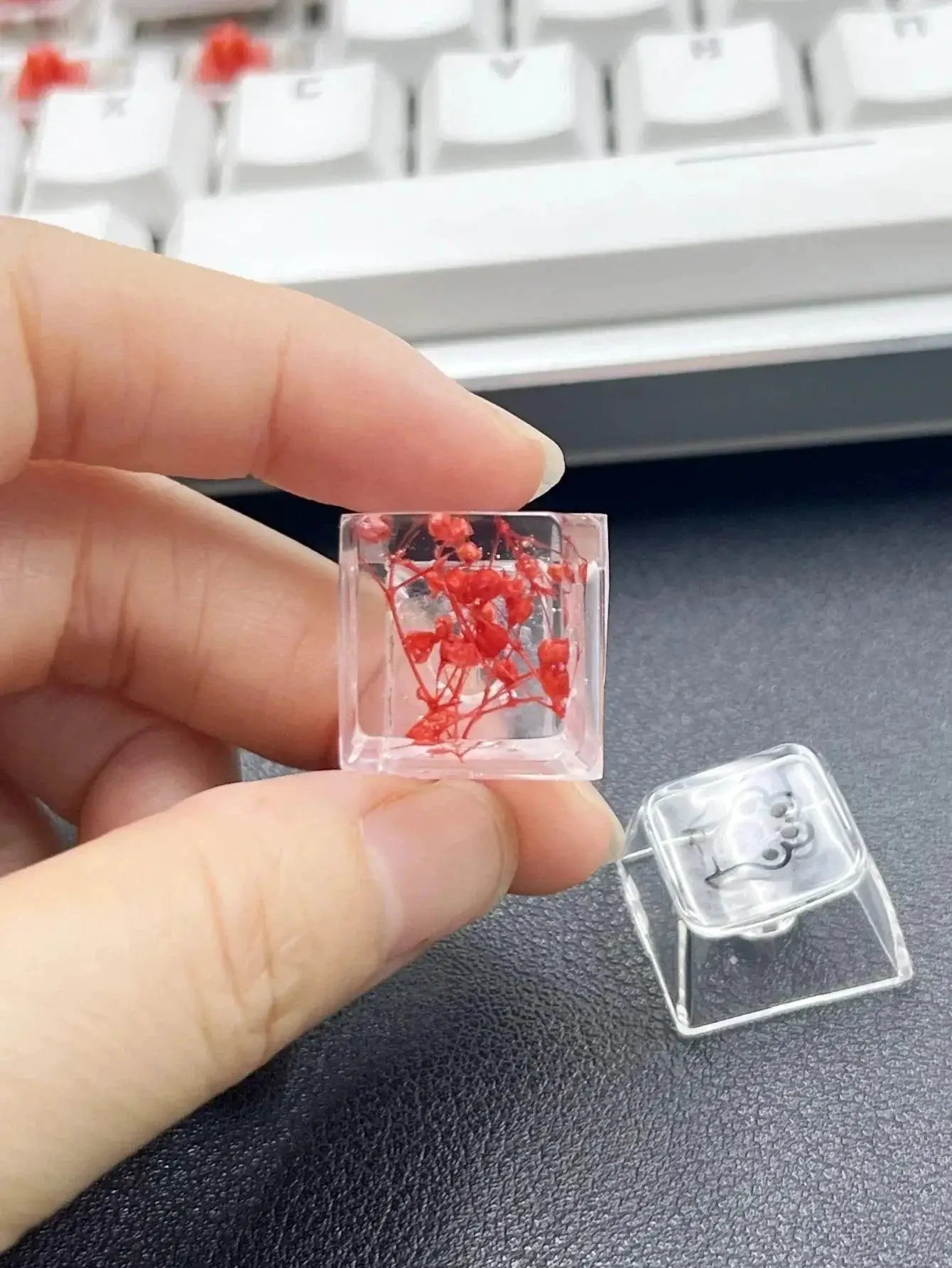 Translucent Leaves Epoxy Keycap Inspired By Nature
