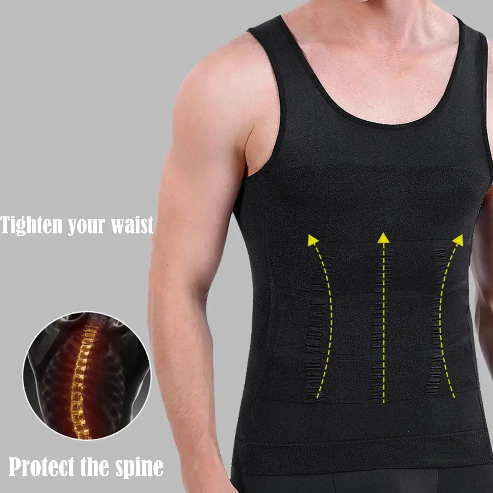 Mens Slimming Compression Vest For Tummy Control Comfort Fit