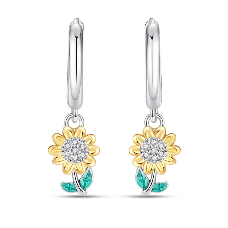 Customized Sunflower Ring Earrings