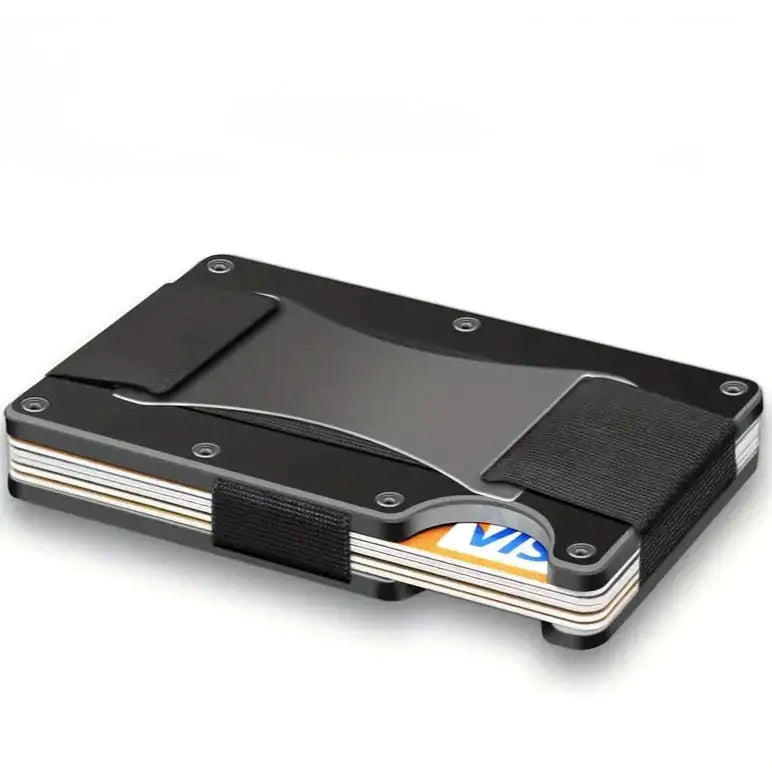 New Slim Fashion RFID Protection Card Holder Men Women Aluminum Wallet Elasticity Back Pouch ID Credit Case Unisex Travel Purse