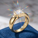 Princess Cut Silver Moissanite Ring