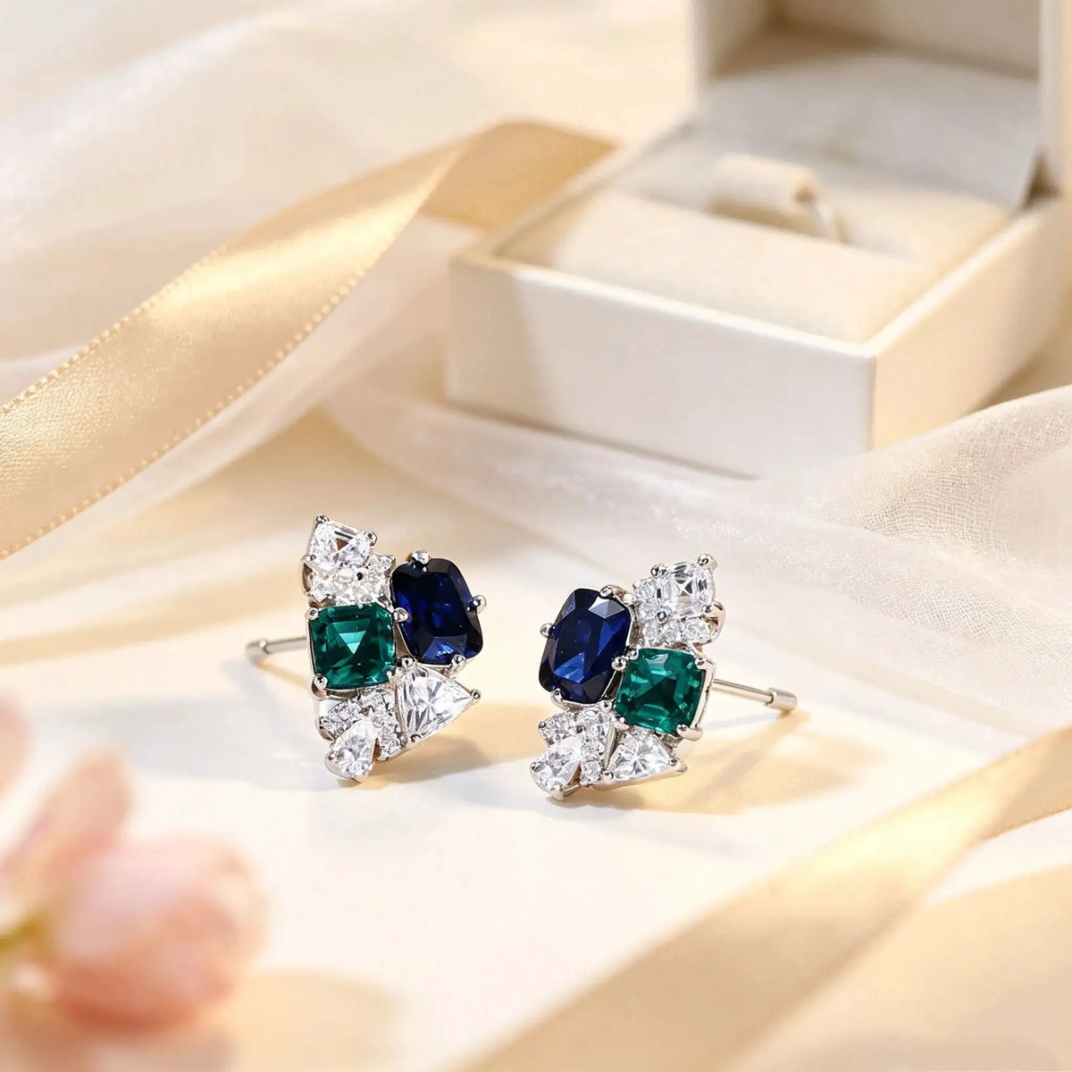 Gold Plated Zircon Stud Earrings — product image 3