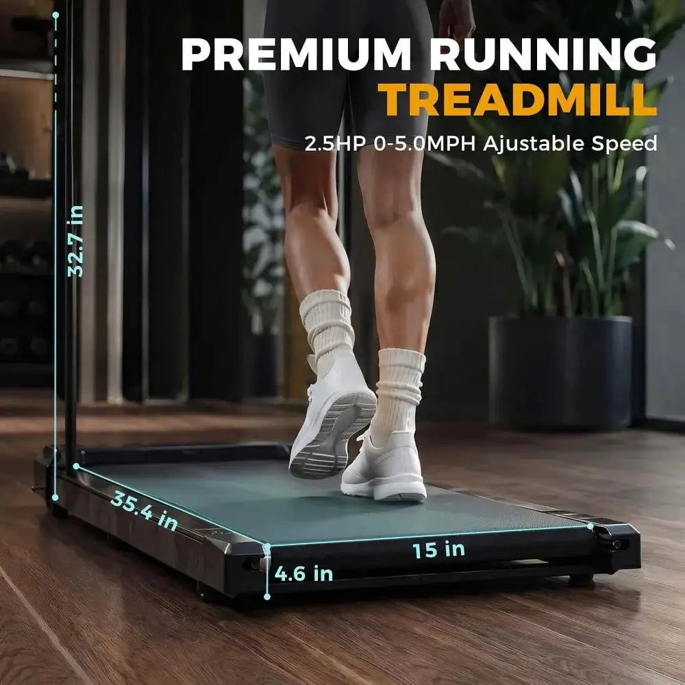 Walking Treadmill Pad With Incline, 2.5 Hp Under Desk Treadmill, Manual Incline, Speed Adjustable, Remote Control, Led Display, 265 Lb Max User Weight