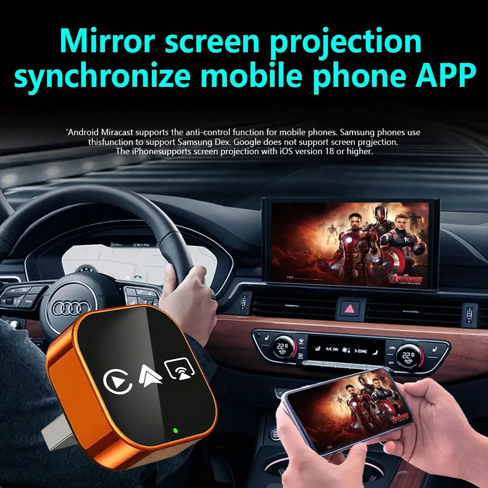 2026 Upgrade 4 in 1 CarPlay Android Auto AirPlay Wireless Adapter Mirror Link Smart USB Dongle For Volvo Benz MG Kia Toyota