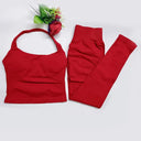 Yoga Set Seamless Backless Halter Top Leggings