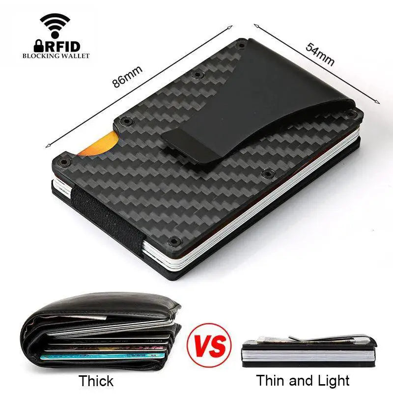 Carbon Fiber RFID Card Holder Wallet Slim Security Solution