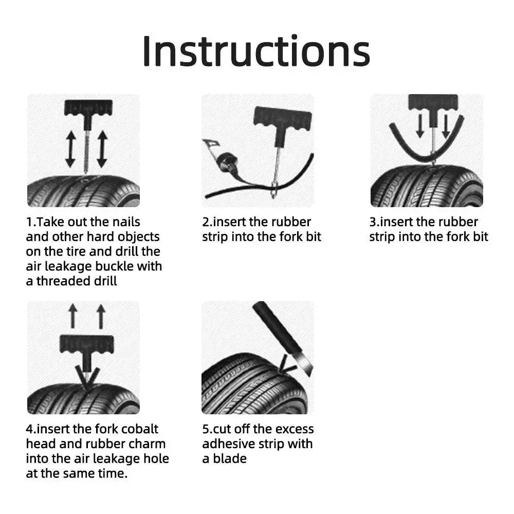 Ultimate Tire Puncture Repair Kit Set Quick Durable Portable