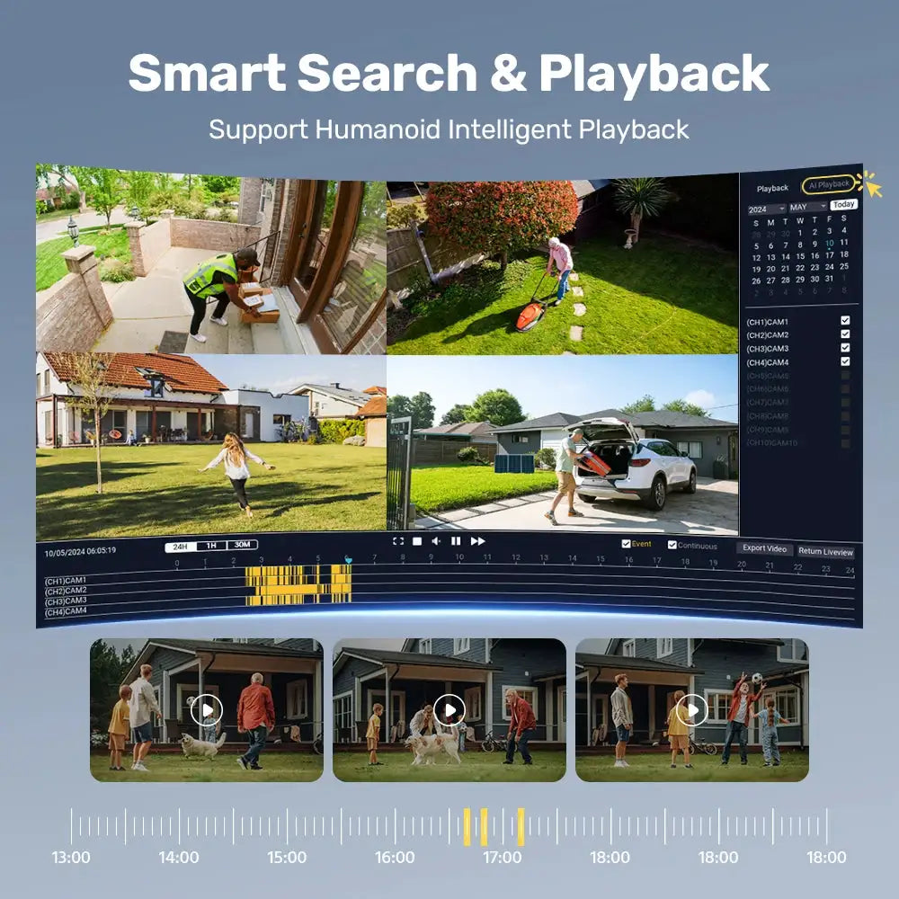 ANNKE 5MP WiFi CCTV System 10CH NVR Security Camera System Two Way Audio Outdoor Wireless IP Cameras Video Surveillance Kit