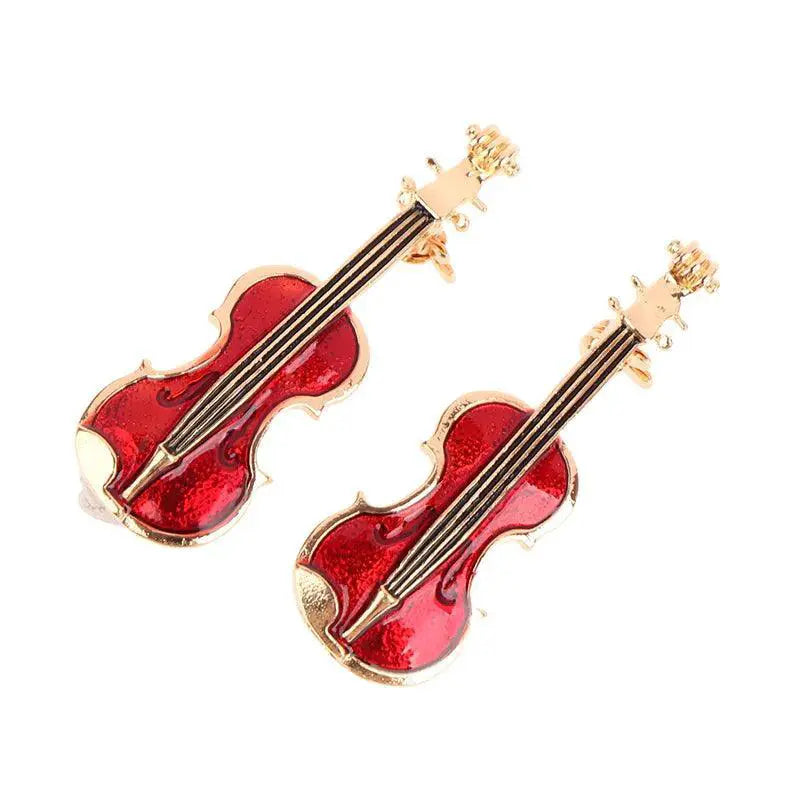 1Pc Fashion Elegant Red Violin Brooch Pin Jewelry Accessory