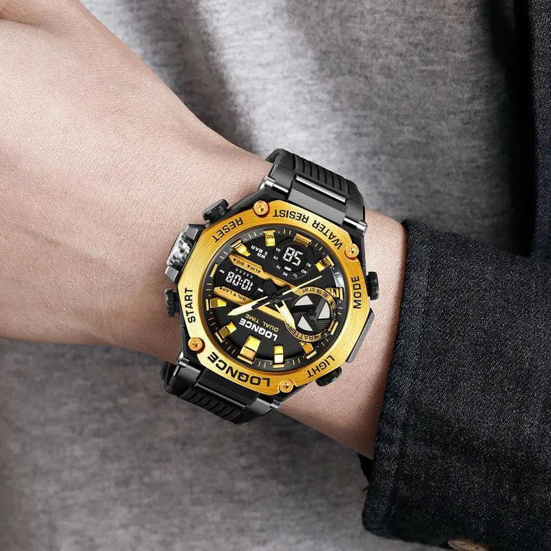 LOQNCE Mens Sports Watch Elegant Dual Movement Timepiece