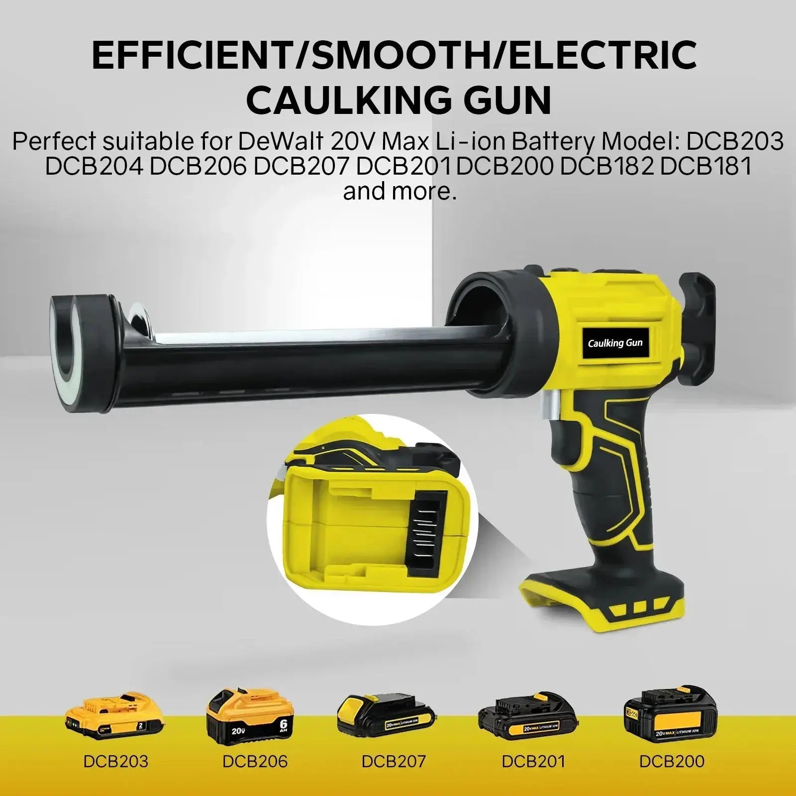 Wireless Electric Caulking Gun Adjustable Speed LED Light