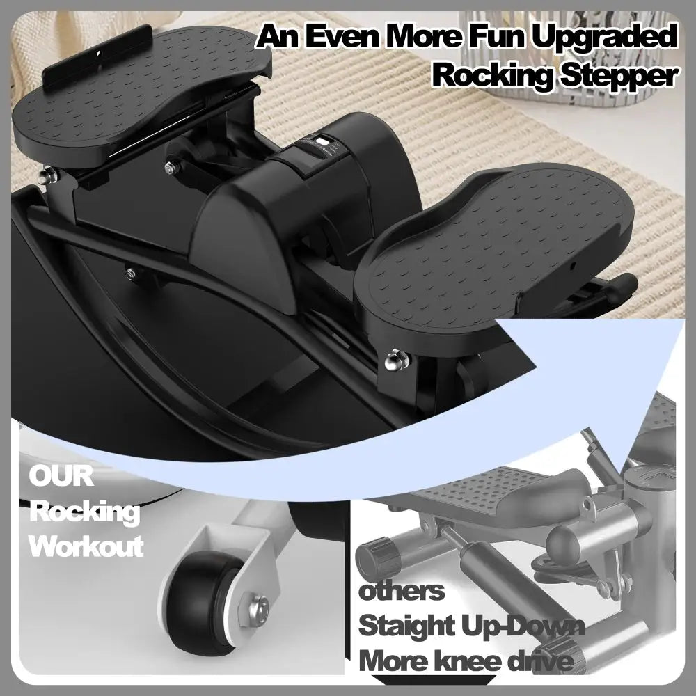 Ye Lateral Stepper for Exercise: Rocking Stepper with Resistance Bands, Anti-Slip Mat & LCD Monitor, Professional Home Workout Stair Stepper