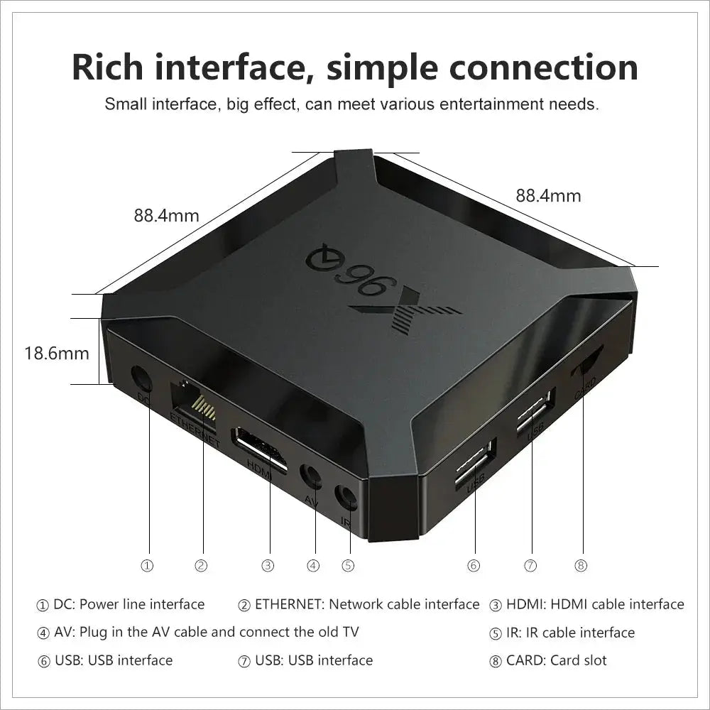 X96Q Android TV Box Allwinner H313 Quad Core 4K Media Player