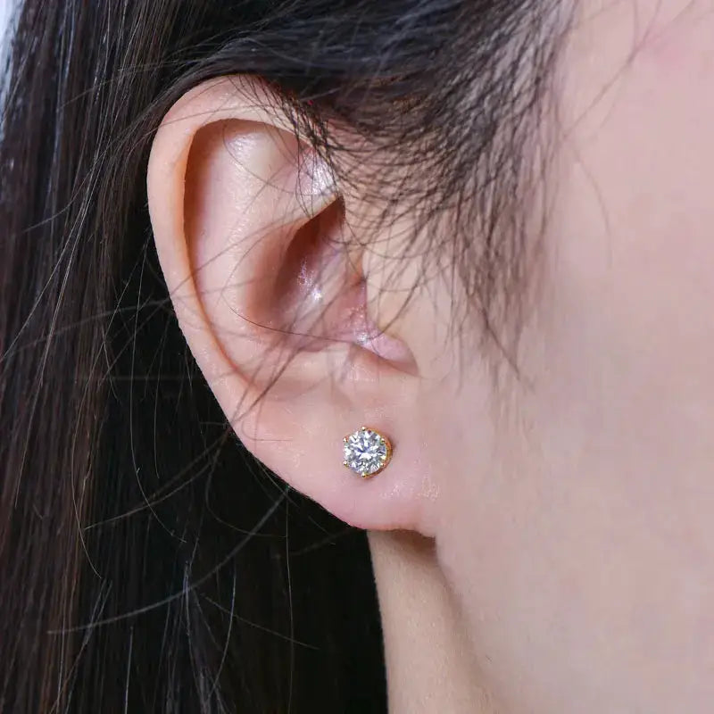Gold Filled Moissanite Stud Earrings — product image 8