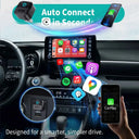 Ottocast 2 in 1 Mini Pico Wireless CarPlay and Android Auto Adapter Smart Button Hook