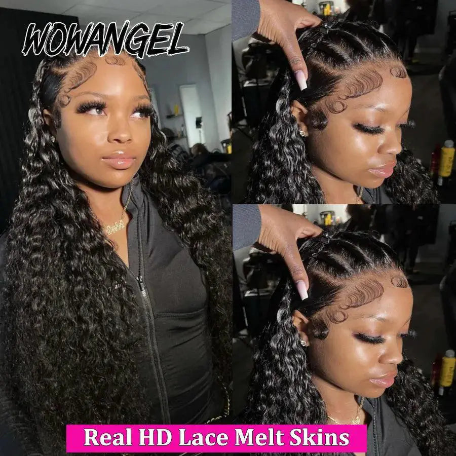 34 Inch Curly HD Lace Frontal Wig 250 Density Human Hair