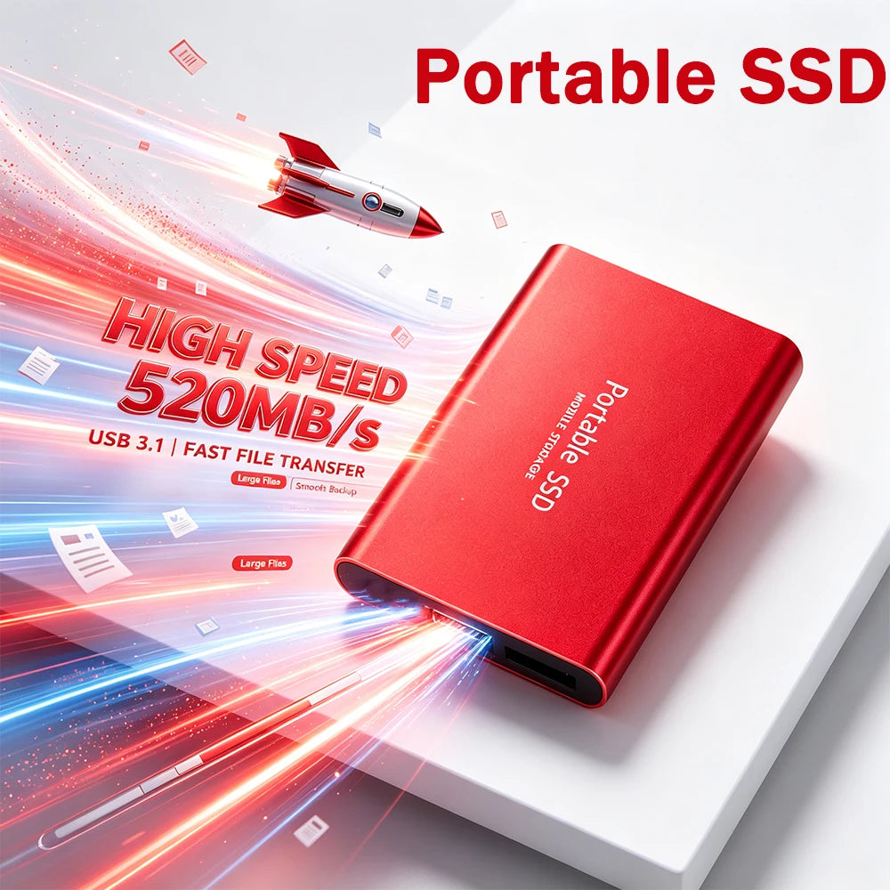 Portable External Solid State Drive SSD USB3.1 Type‑C Huge Capacity for Notebook Computer Mobile Phone PC