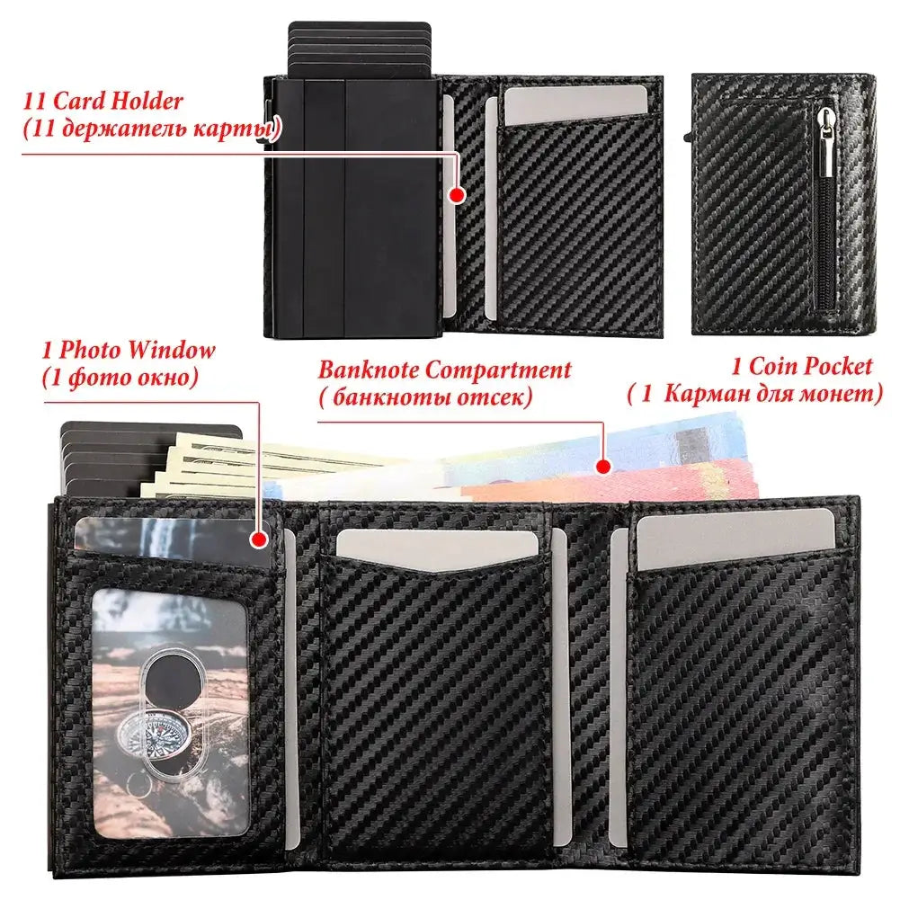 Men Smart Wallet AirTag Case With Credit Card Holder