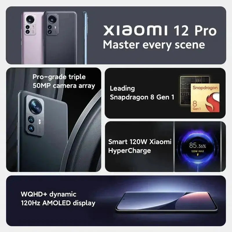 Mi 12 Pro 12GB RAM 256GB ROM Snapdragon 8 Gen 1 Phone