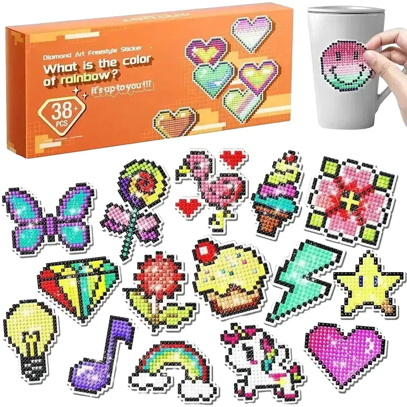 ARTDOT Cartoon Diamond Painting Stickers Kit 38 Pieces