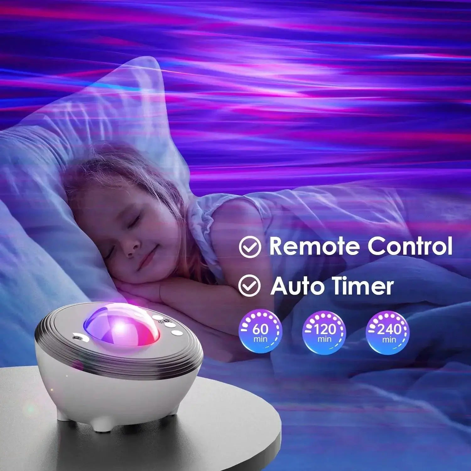 Aurora Star Projector Bluetooth Speaker With White Noise