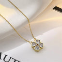 Fashion Retro Lucky Four Leaf Clover Necklace Gift for Women