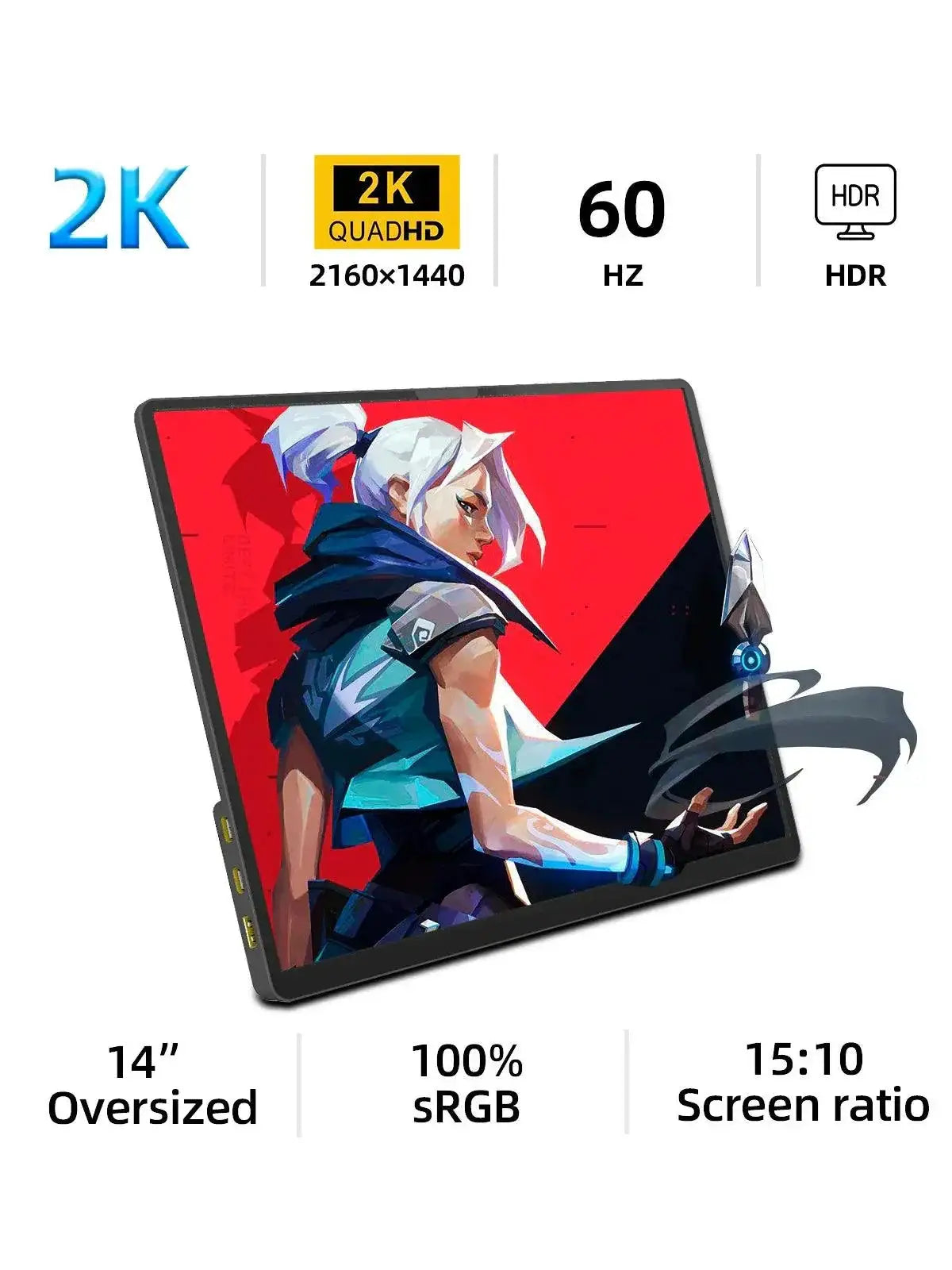 ZSUS Portable Monitor High Resolution HDR Display For Gaming