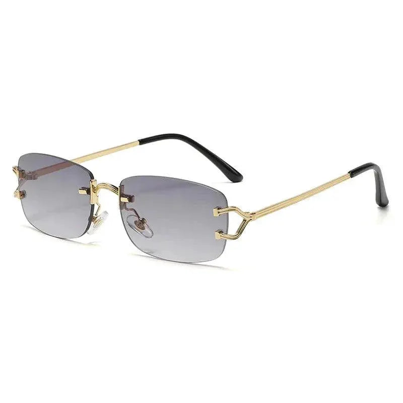 Rimless Rectangle Sunglasses For Men And Women UV Protection