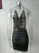 Y2K Halter Backless Mini Dress for Women
