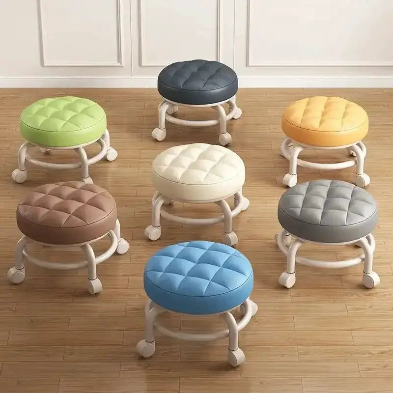 Pulley Low Stool With Universal Wheel For Shoe Changing