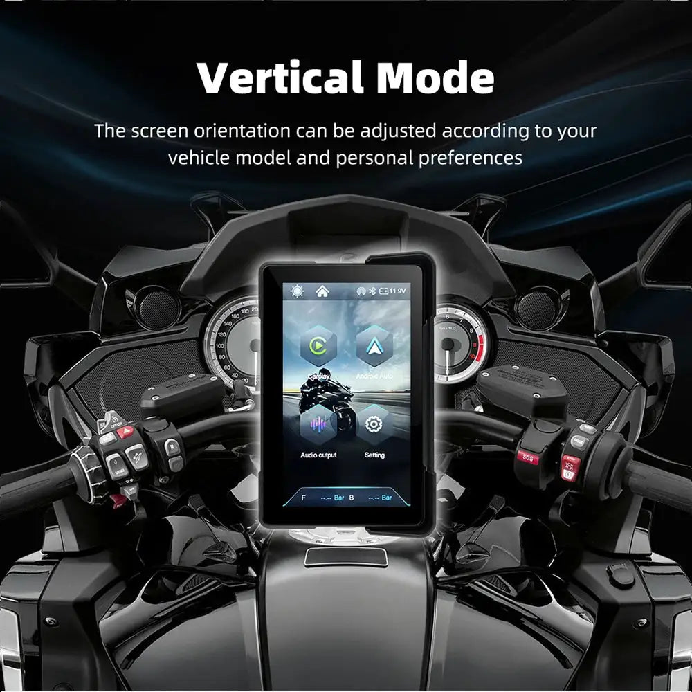 EKIY 7.0" Wireless CarPlay Moto Android Auto Portable Digital Motorcycle Dashboard GPS Navigation Removable Display Screen TPMS