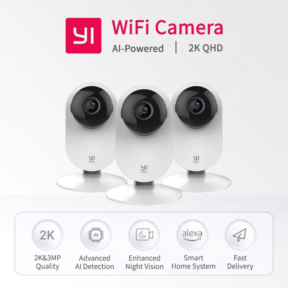 YI Pro 3pc Kit 2K Home Camera - Indoor AI Surveillance With Night Vision by stepyours.com