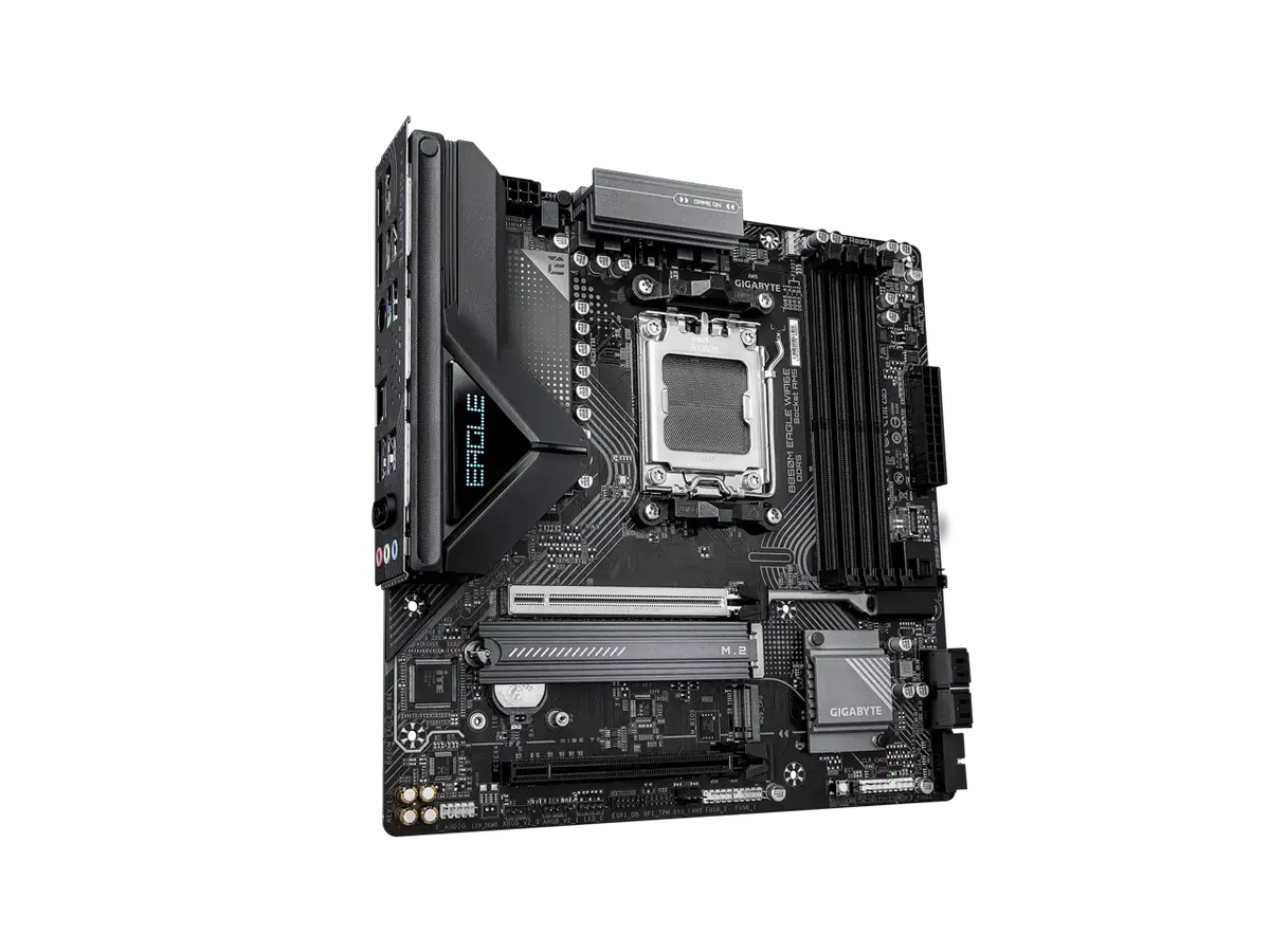 GIGABYTE B850M EAGLE WIFI6E AMD AM5 Motherboard, M-ATX, DDR5, 2x M.2, PCIe 5.0, USB-C, USB 3.2 Gen 2, WIFI6E, 2.5GbE LAN, EZ-Latch, Wi-Fi EZ-Plug