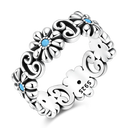 Sterling Silver Ring Sparking Zirconium