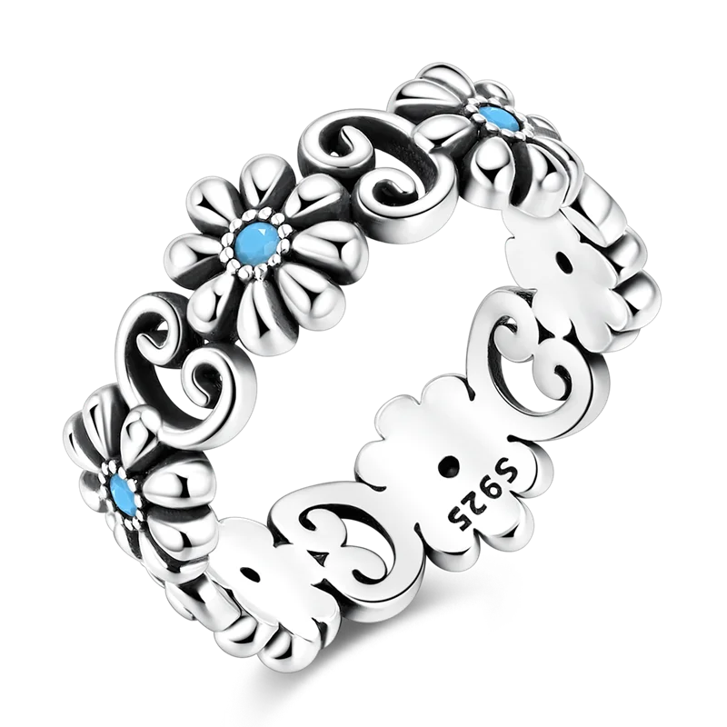 Sterling Silver Ring Sparking Zirconium