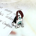 Walking Dogs Cartoon Enamel Pin Labrador Dachshund Bulldog Brooch