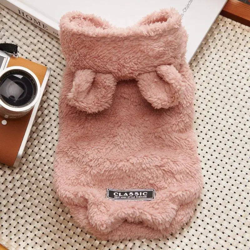 Cozy Fleece Dog Hoodie For French Bulldogs And Pugs