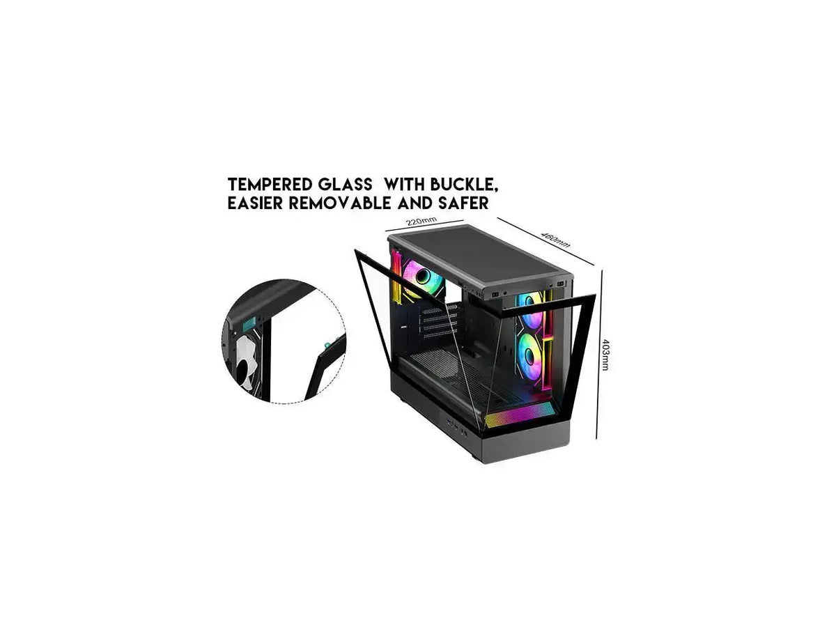 DIYPC ARGB-M1-BK Black Cases (Computer Cases - ATX Form)