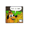 Yellow Anime Cartoon This Is Fine Hound Dog Enamel Pin