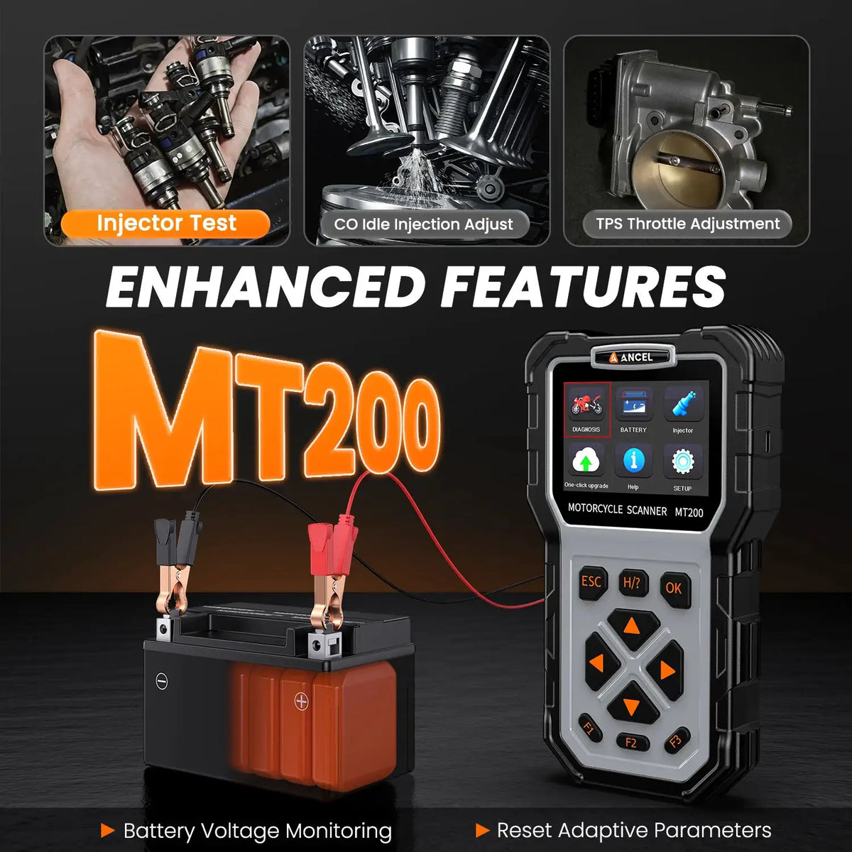ANCEL MT200 Motorcycle Diagnostic Scanner Full System OBD2 Motorbike Code Reader For BMW Ducati Yamaha Suzuki KTM Free Update