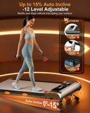 Walking Pad Treadmill 15 Percent Incline 12 Levels Under Desk