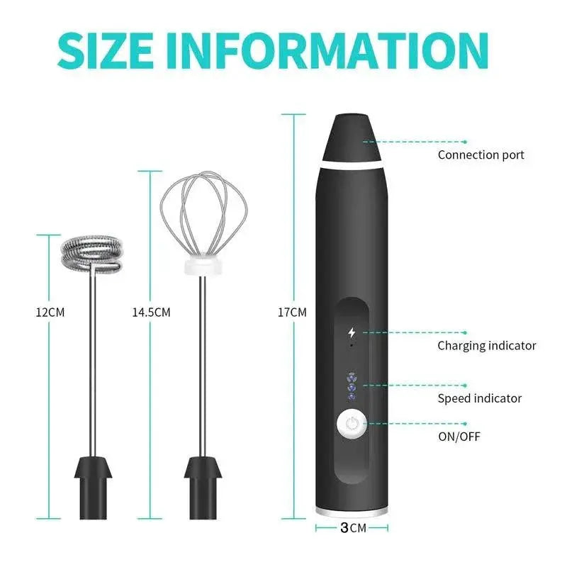Electric Milk Frothers Handheld Wireless USB Mini Mixer