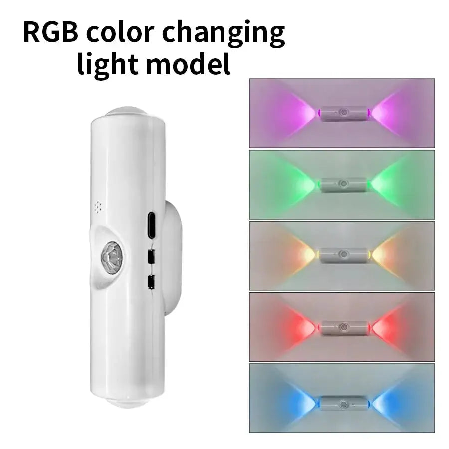 Motion Sensor Night Light 7 Color Change LED Wireless Wall Lamp Magnetic Rechargeable Spotlight for Bathroom Bedroom Living Room