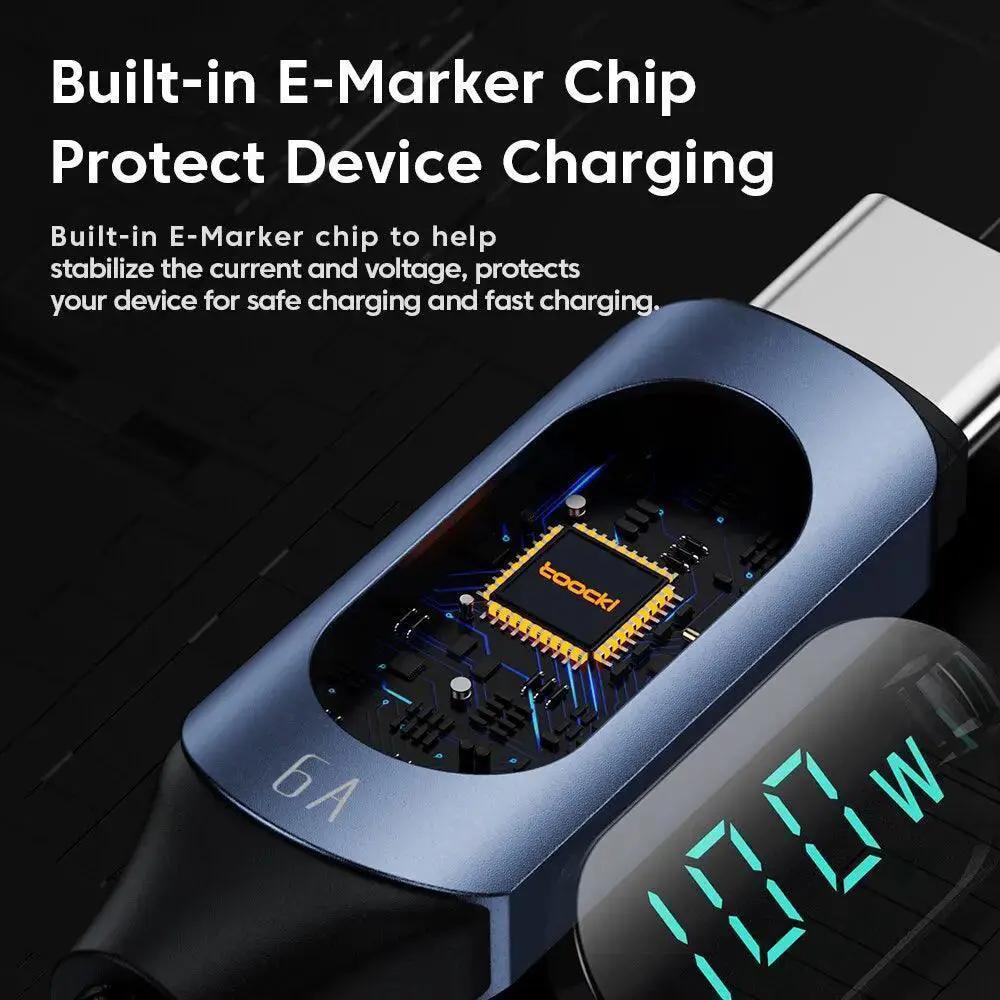 Toocki Fast Charging Type C Cable With Display For Devices