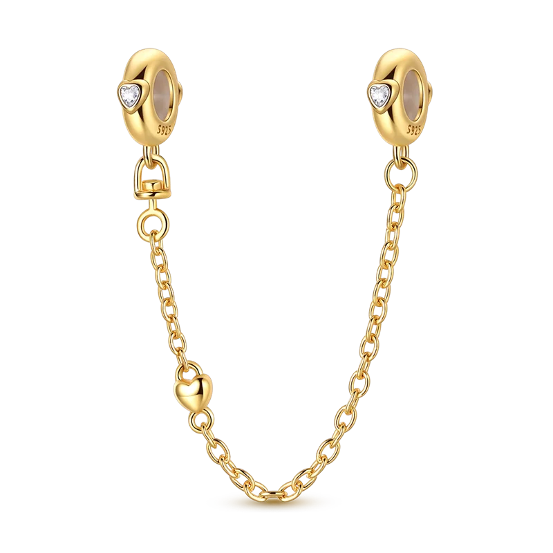 Golden Charm Beads Sterling Silver