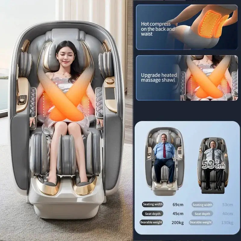 Massage Chair New 6D Jade Ultra Dual Movement High-End Luxury Full Body Shiatsu Foot Massager with Zero Gravity