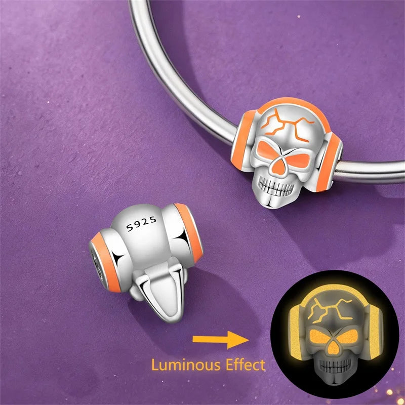 Halloween Charm Sterling Silver Luminous