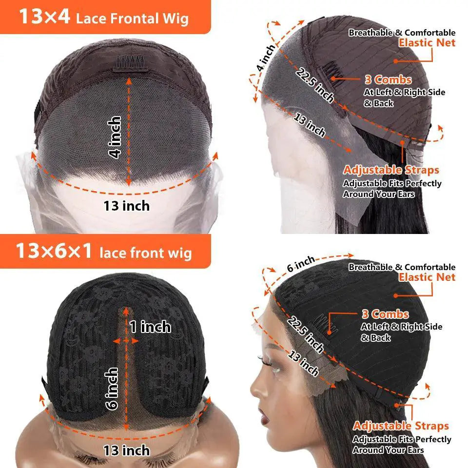 Glueless Long Straight Brazilian Lace Front Wig Pre Plucked