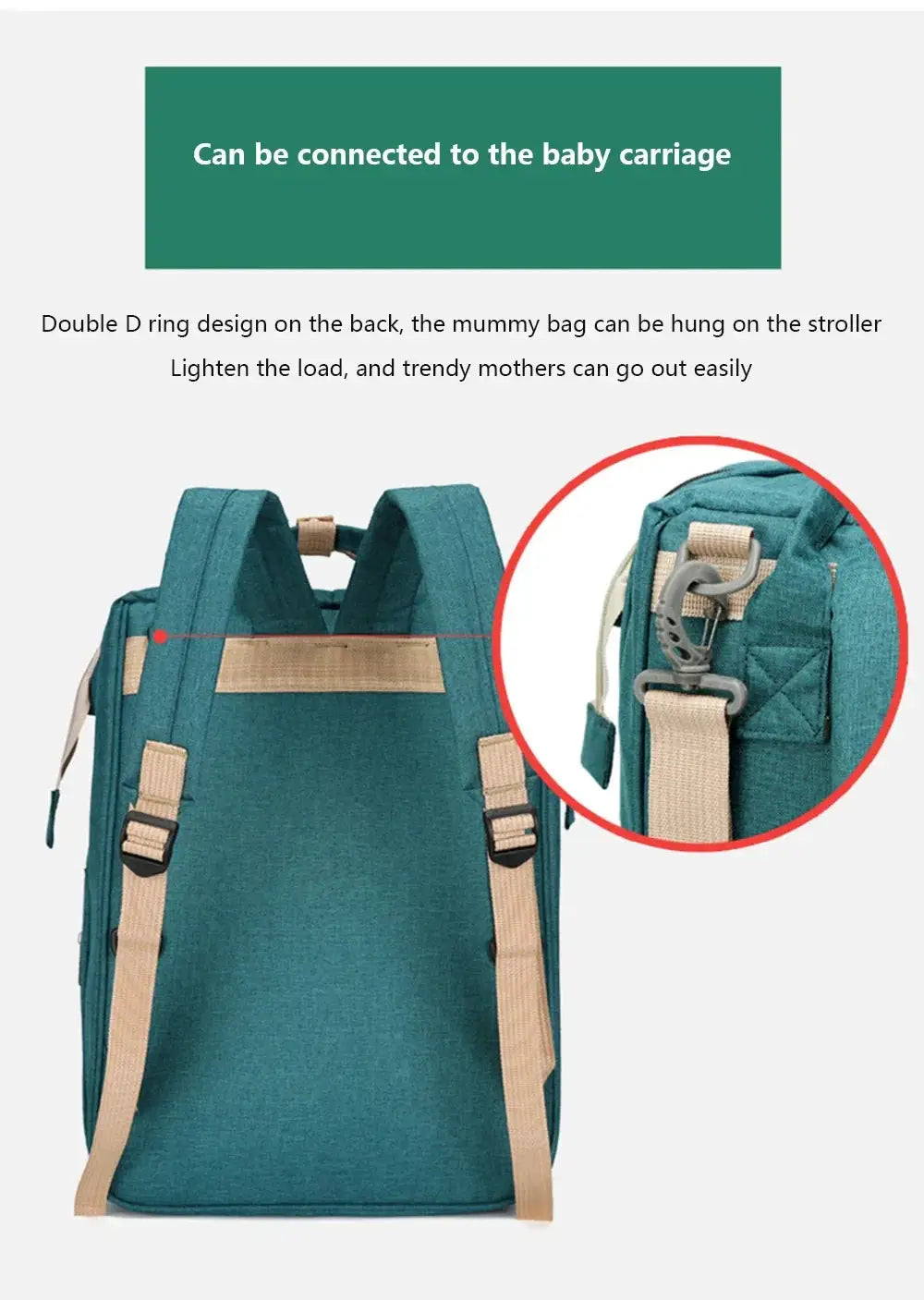 Diaper Backpack With Portable Crib Bed — product view 19